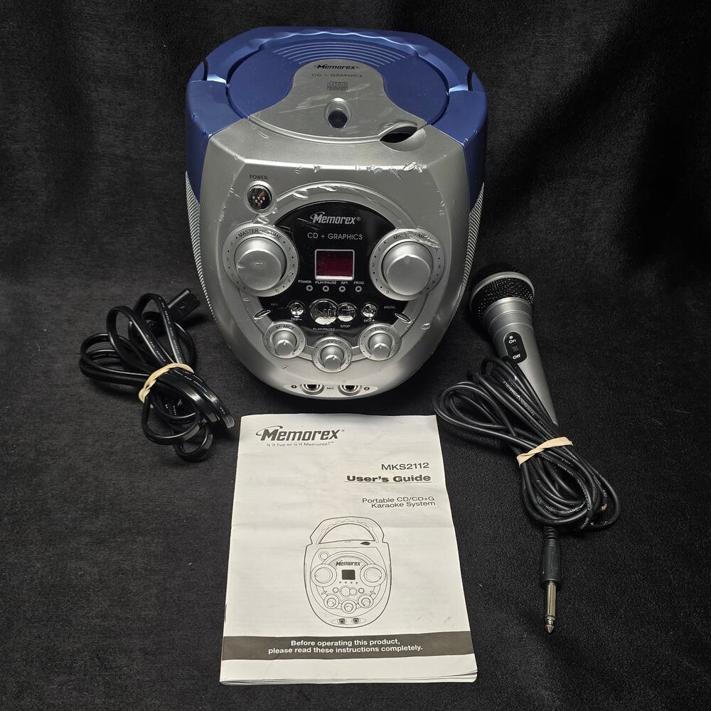 Memorex MKS2112 Portable CD + G Karaoke System with Microphone CD Player
